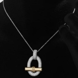 ست گردنبند و گوشواره زنانه طرح هرمس hermes رنگ ثابت کد zmp (پس کرایه)