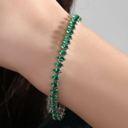دستبند زنانه جواهری مینیمال تنیسی فری سایز freesize رنگ ثابت کد zmp (پس کرایه)