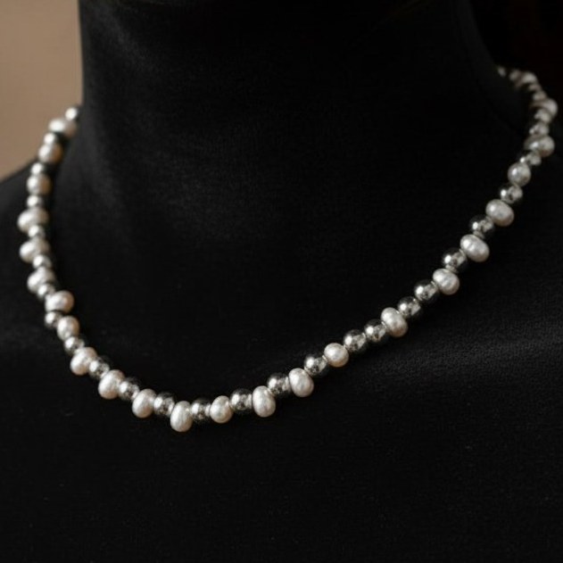 گردنبند زنانه طرح گوی مرواریدی فری سایز freesize رنگ کاملا ثابت کد zgy (پس کرایه)