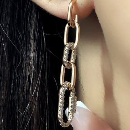 گوشواره زنانه ژوپینگ طرح چند لاین پیچی رنگ کاملا ثابت کد sm (پس کرایه)