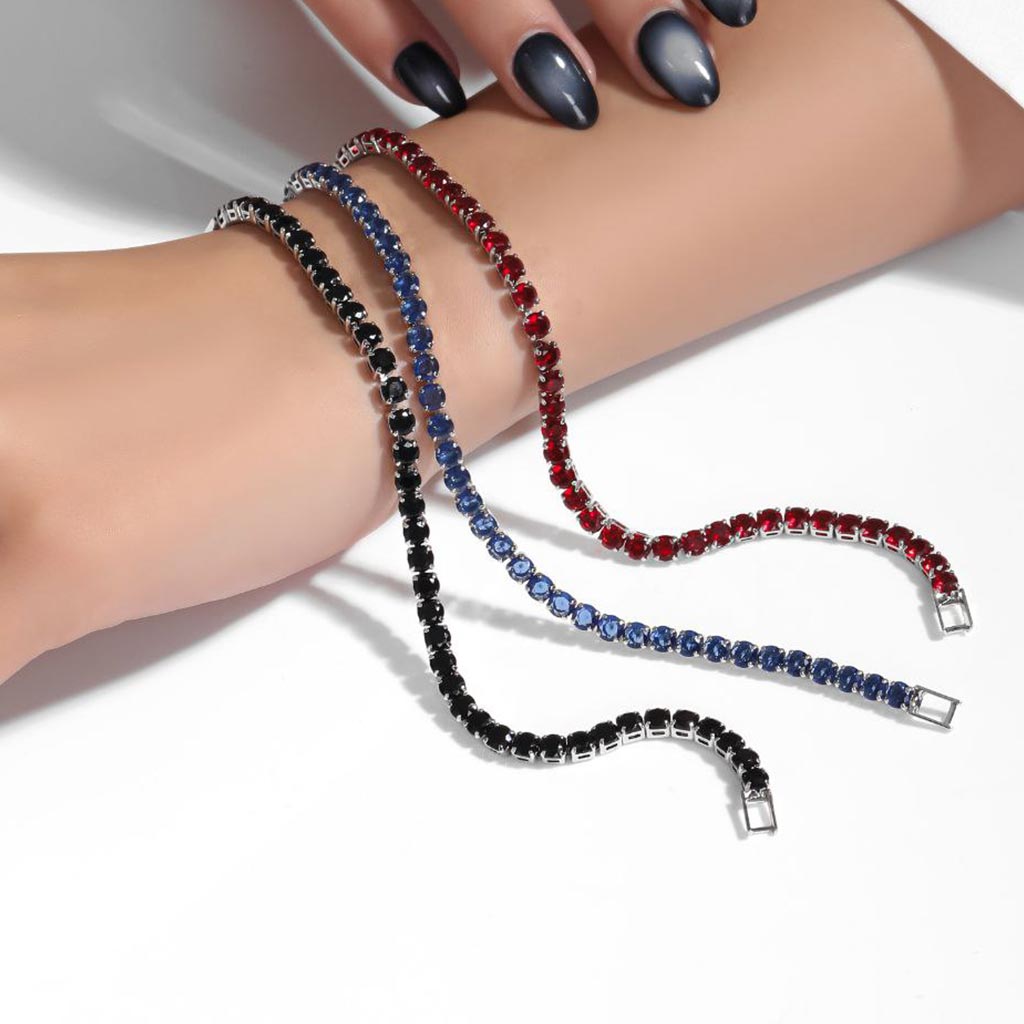 دستبند جواهری تنیسی رنگی کد mpz549132 (پس کرایه)