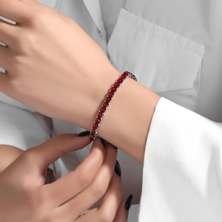 دستبند جواهری تنیسی رنگی کد mpz549132 (پس کرایه)