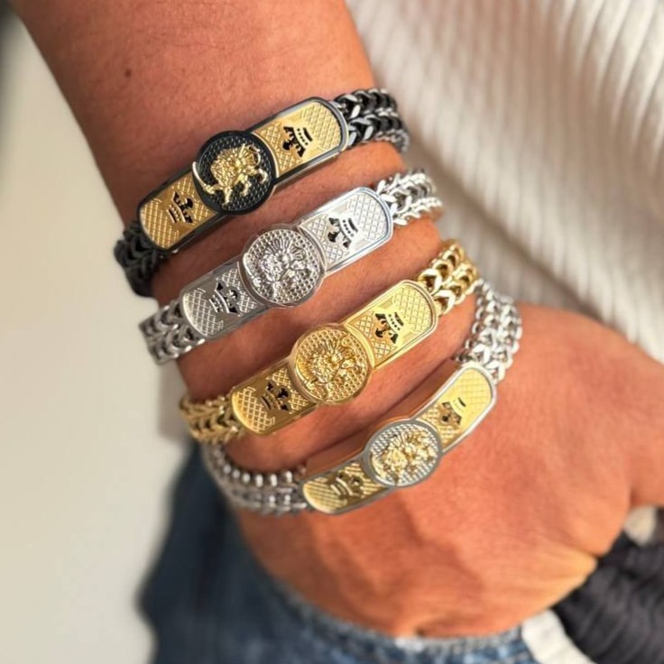 دستبند مردانه چندوجهی با پلاک رولکس Rolex استیل عیار 316 کیفیت عالی رنگ ثابت کدsm (پس کرایه)