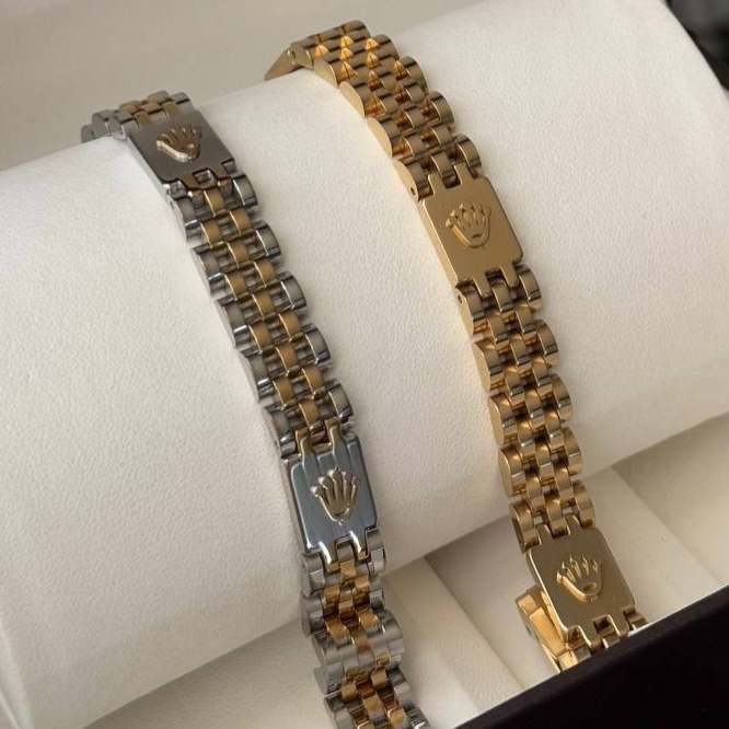 دستبند مردانه رولکس Rolex با پلاک جنس استیل عیار 316 کیفیت عالی کدsm (پس کرایه)