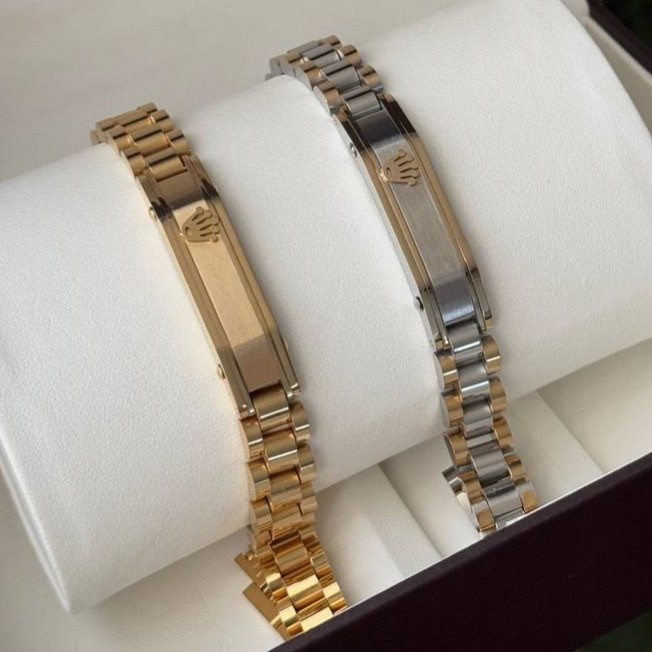 دستبند مردانه رولکس Rolex با پلاک جنس استیل عیار 316 کیفیت عالی کدsm (پس کرایه)
