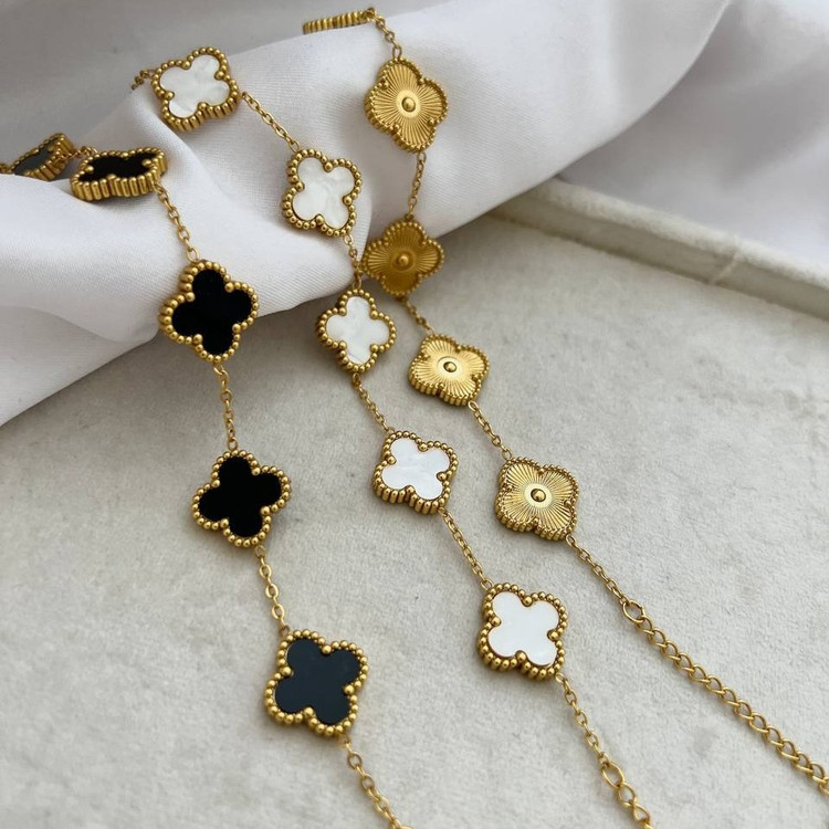 دستبند زنانه طرح ونکلیف Van Cleef فری سایز Freesize رنگ ها کاملا ثابت کد tj (پس کرایه)