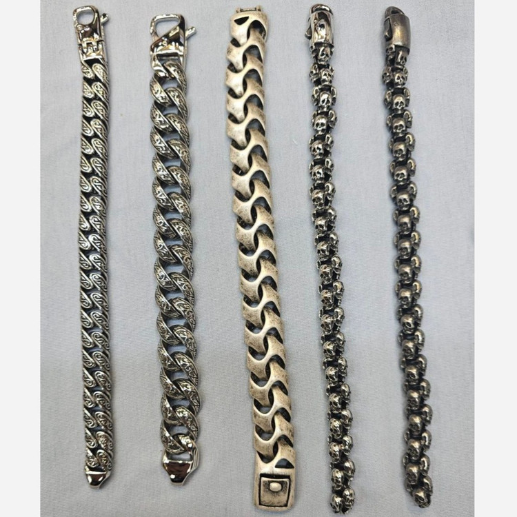 دستبند مردانه طرح کروم هارتز و کارتیه و ویتالی جنس استیل عیار 316 کیفیت عالی کد ar (پس کرایه)