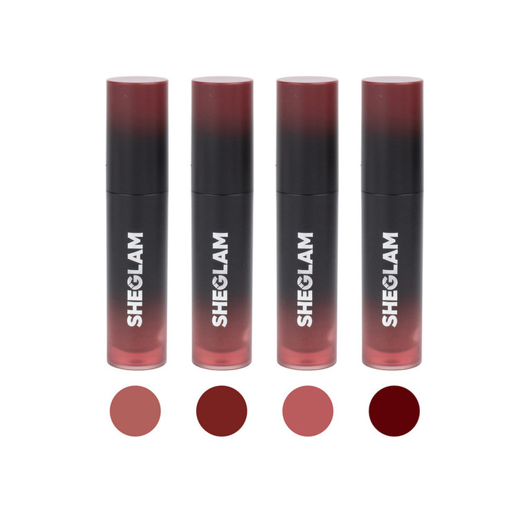 رژ لب مایع شیگلم مدل ember rose با شماره رنگ 11DL07A، وزن 2.6 گرم، بدون تست حیوانی و حاوی ویتامینهای تقویتی، با جلوه مات بسته 4 عددی