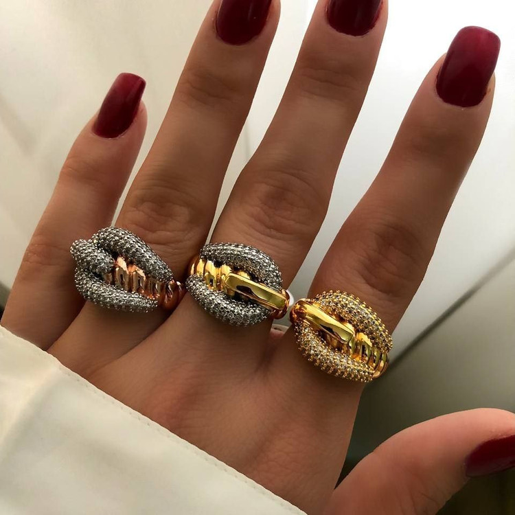 انگشتر زنانه نگین دار طرح گوچی GUCCI فری سایز Freesize رنگ کاملا ثابت کد sm (پس کرایه)