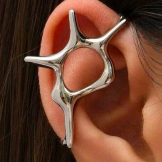 گوشواره استیل مدل فیک مینیمال رنگ ثابت کد sf (پس کرایه)