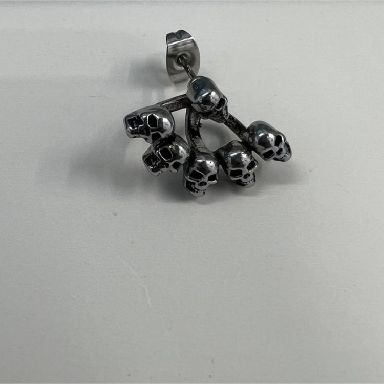 گوشواره استیل طرح جمجمه رنگ ثابت کد sf (پس کرایه)