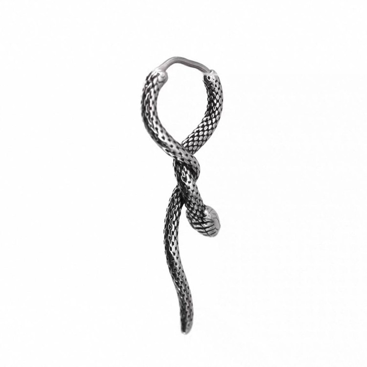گوشواره استیل طرح مار رنگ ثابت کد sf (پس کرایه)
