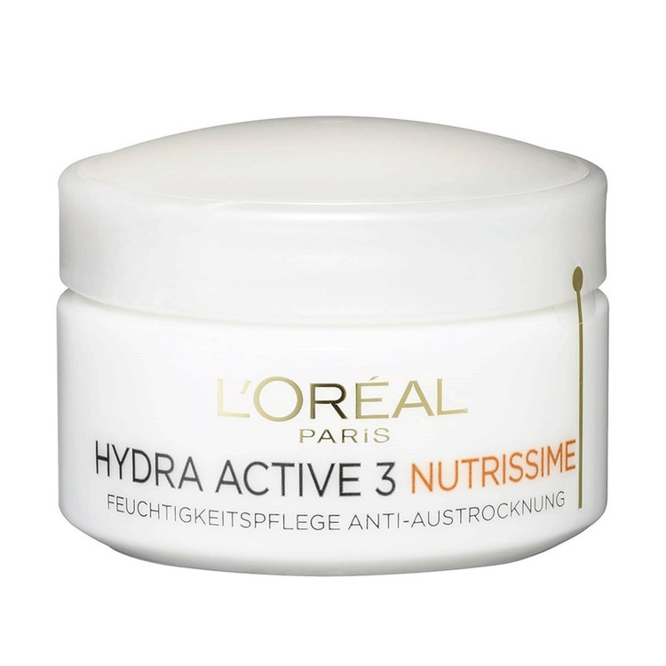 کرم آبرسان روز صورت لورآل پاریس مدل Hydra Active 3 Nutrissime مناسب برای انواع پوست حجم 50 میلیلیتر