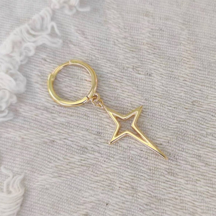 گوشواره استیل حلقه ای طرح ستاره کد sf (پس کرایه)