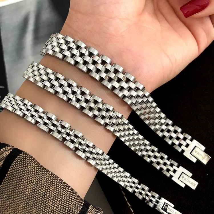 دستبند استیل زنانه طرح رولکس Rolex تنوع رنگ و سایز رنگ کاملا ثابت کد mh (پس کرایه)