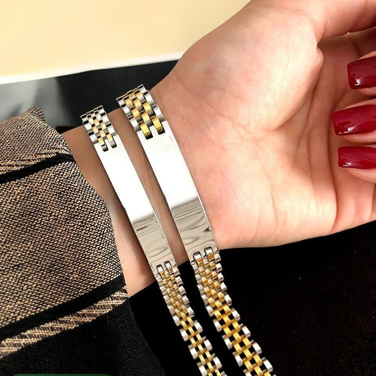 دستبند استیل زنانه طرح رولکس Rolex رنگ کاملا ثابت کد mh (پس کرایه)