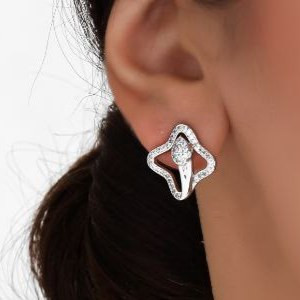 نیم ست گردنبند و گوشواره زنانه ژوپینگ طرح نگین رنگ کاملا ثابت کد mp (پس کرایه)