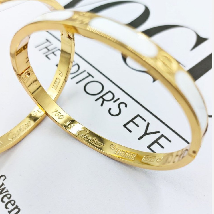 دستبند النگویی استیل میناکاری زنانه طرح کارتیه لاو تنوع رنگ رنگ کاملا ثابت کد mp (پس کرایه)