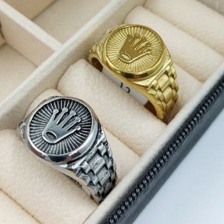 انگشتر استیل مردانه طرح رولکس Rolex  تنوع طرح رنگ کاملا ثابت کد mp (پس کرایه)