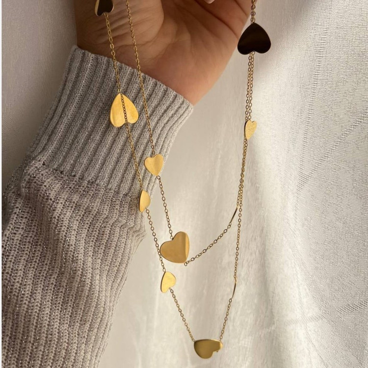 رو لباسی و گردنبند بلند استیل طرح سکه تنوع طرح رنگ کاملا ثابت کد el (پس کرایه)