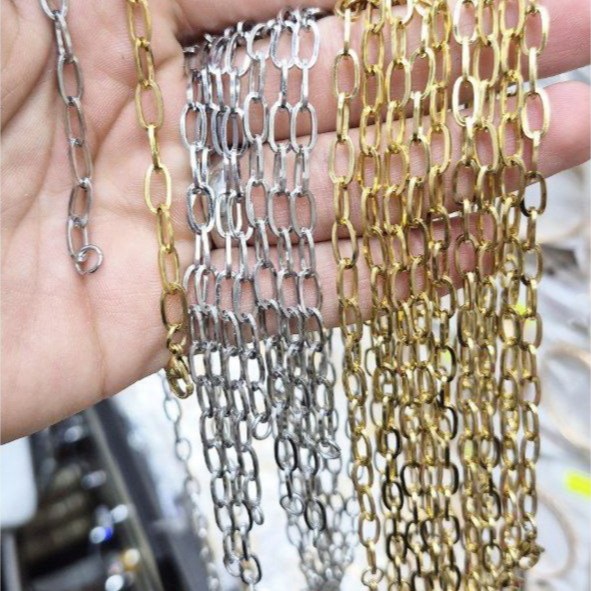 زنجیر و گردنبند استیل زنانه طرح حلقه ای رنگ کاملا ثابت کد mj (پس کرایه)