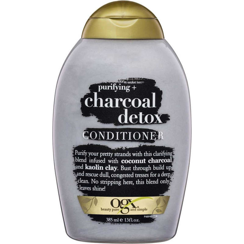 شامپو و نرم کننده مو او جی ایکس مدل Purifying + Charcoal Detox حجم 385 میلی لیتر