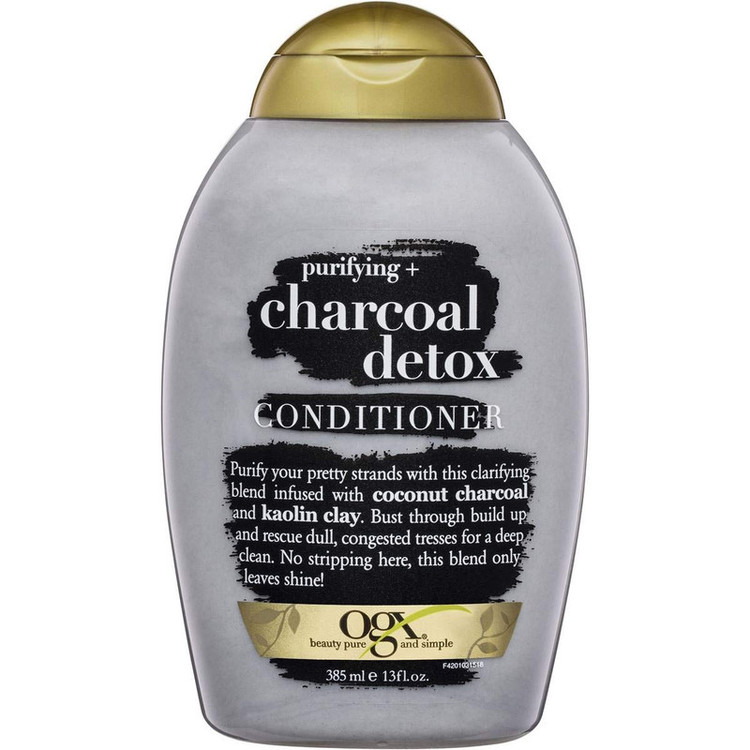 شامپو و نرم کننده مو او جی ایکس مدل Purifying + Charcoal Detox حجم 385 میلی لیتر