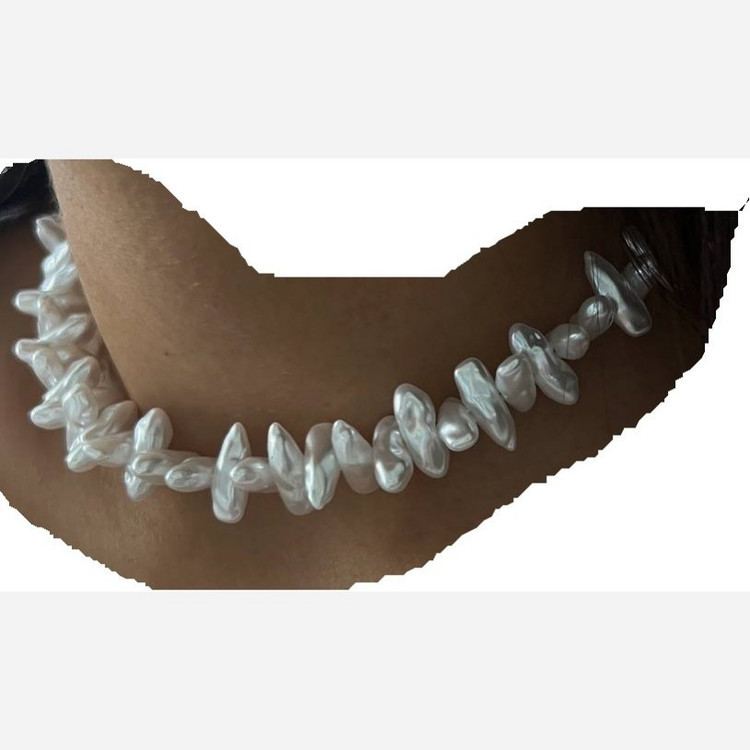 گردنبند مدل طوق گردنی طرح مروارید مینیمال رنگ کاملا ثابت کد tj (پس کرایه)