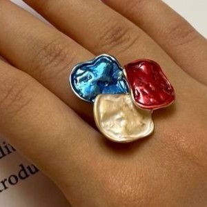 انگشتر میناکاری زنانه طرح گل سه برگی freesize  در تنوع رنگ رنگ ثابت کد sm (پس کرایه)