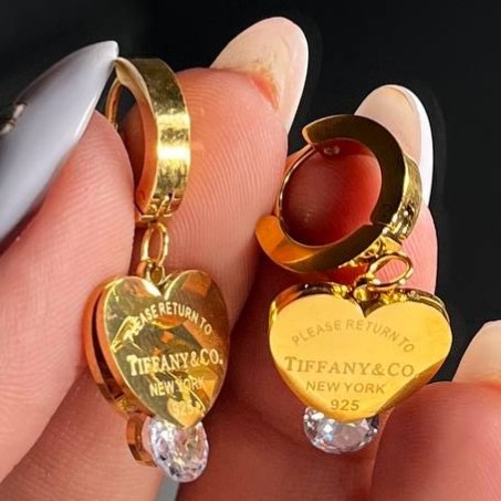 گوشواره استیل زنانه طرح قلب تیفانی Tiffanyرنگ ثابت کد tk (پس کرایه)