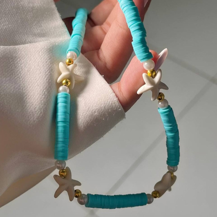 گردنبند زنانه طرح مهره ستاره دریایی تنوع طرح رنگ ثابت کد tk (پس کرایه)