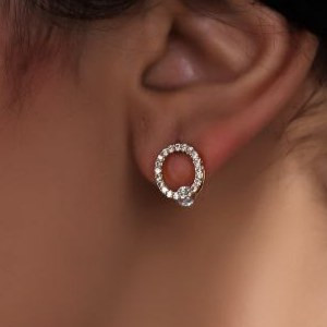 نیم ست گردنبند و گوشواره جواهری نگین کاری مخراج طرح خوشگل رنگ ثابت کد mp (پس کرایه)