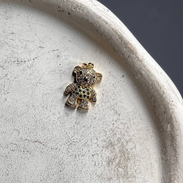 گردنبند و آویز پلاک طرح جواهری طرح حیوانات خرسی نگین دار تنوع طرح رنگ ثابت کد tk (پس کرایه)