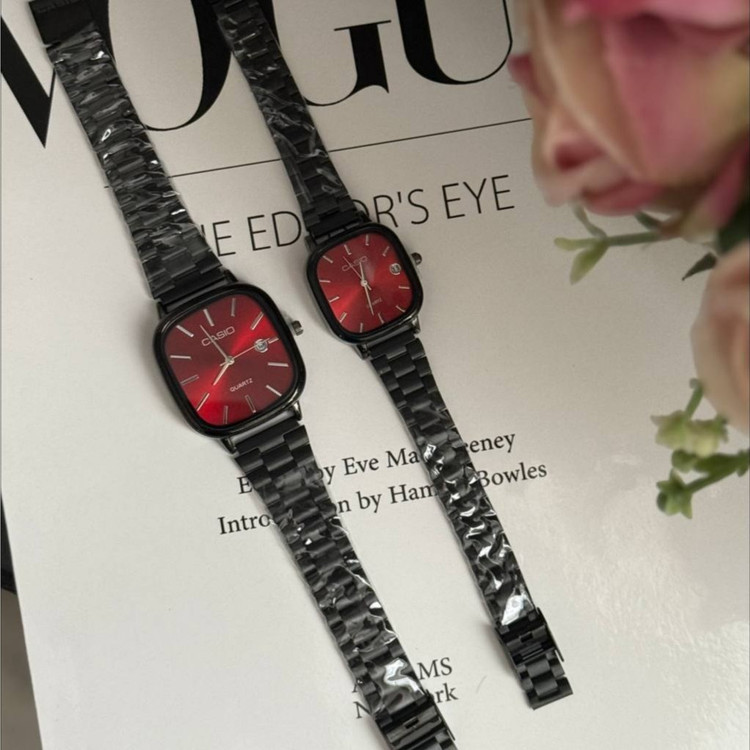 ست ساعت مچی زنانه و مردانه برند صفحه رنگی کاسیو Casio رنگ ثابت کد sm (پس کرایه)
