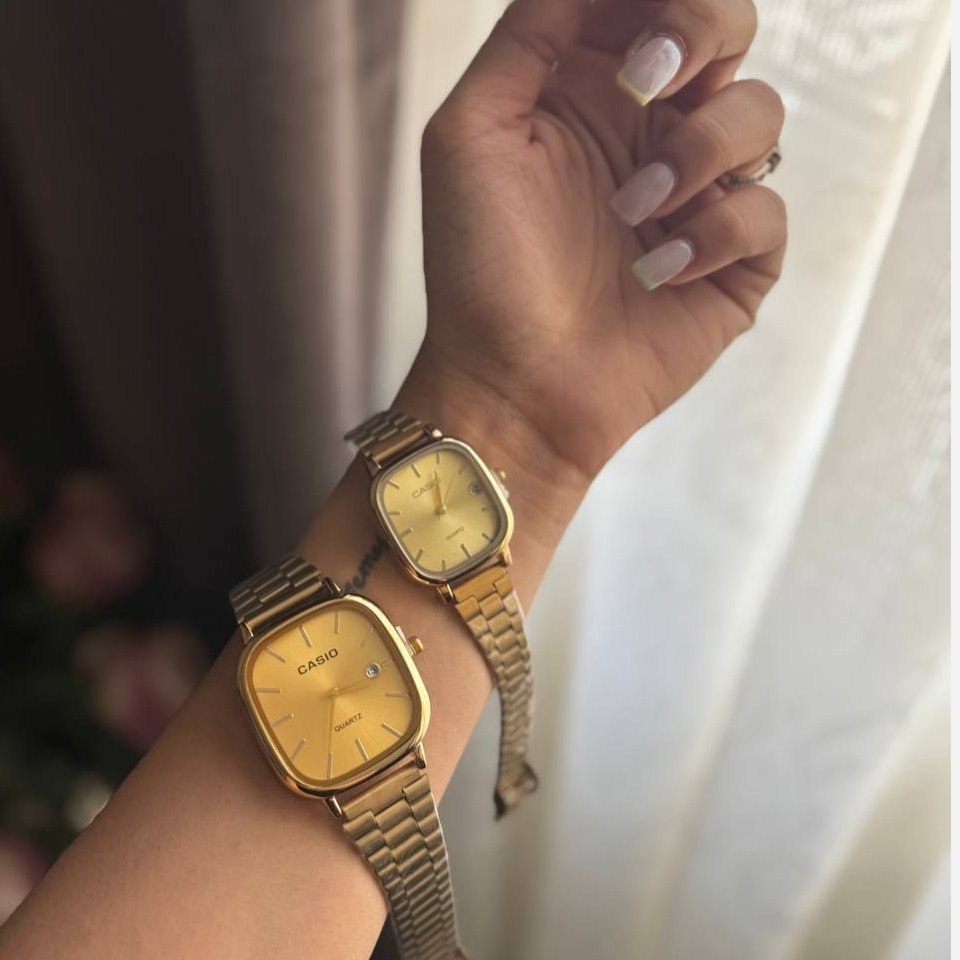 ست ساعت مچی زنانه و مردانه برند صفحه رنگی کاسیو Casio رنگ ثابت کد sm (پس کرایه)