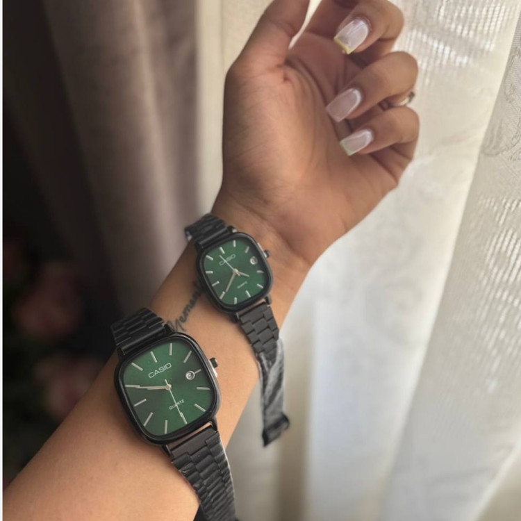ست ساعت مچی زنانه و مردانه برند کاسیو Casio رنگ ثابت کد sm (پس کرایه)