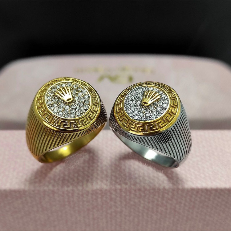 انگشتر استیل مردانه طرح رولکس ROLEX در تنوع طرح رنگ ثابت و ضد حساسیت کد mp (پس کرایه)