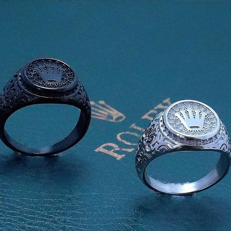انگشتر استیل مردانه طرح رولکس Rolex رنگ ثابت و ضد حساسیت کد mp (پس کرایه)