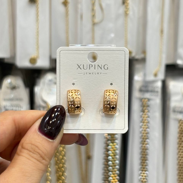 گوشواره ژوپینگ XUPING زنانه طرح حلقه ای گل رنگ ثابت کد gy (پس کرایه)