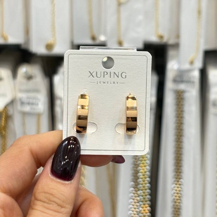 گوشواره ژوپینگ XUPING زنانه طرح نیم دایره خطی رنگ ثابت کد gy (پس کرایه)