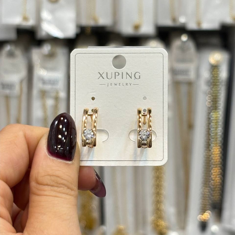 گوشواره ژوپینگ XUPING زنانه طرح نگین رنگ ثابت کد gy (پس کرایه)