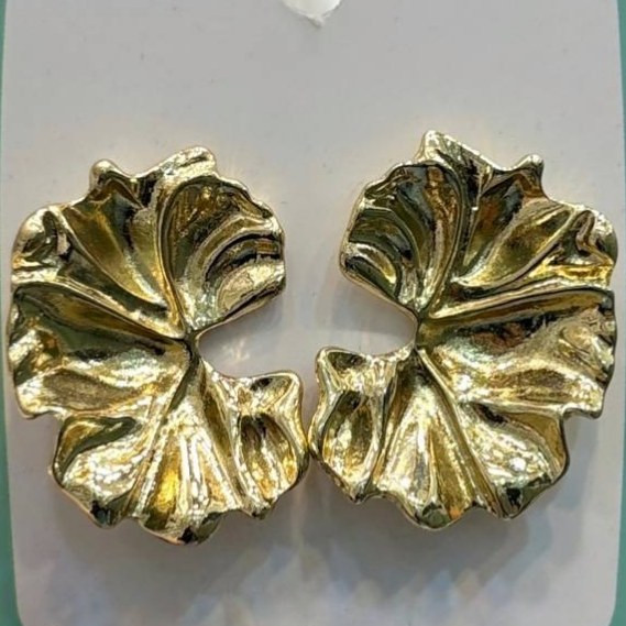 گوشواره آبکاری نقره زنانه طرح مینیمال برگ رنگ ثابت کد gy (پس کرایه)