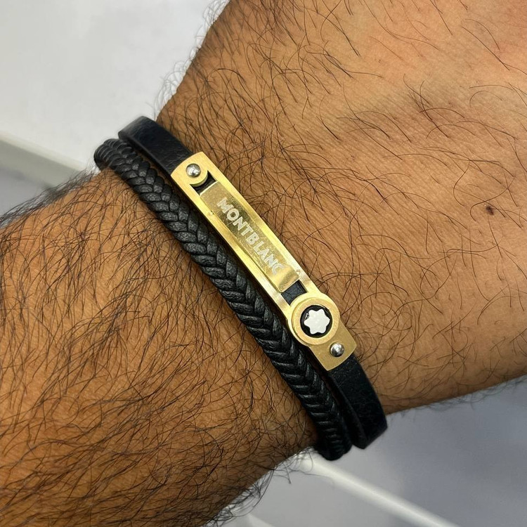 دستبند چرمی قفل و پلاک استیل مردانه کارتیر Cartier کیفیت چرم عالی تنوع طرح رنگ ثابت کدbn (پس کرایه)