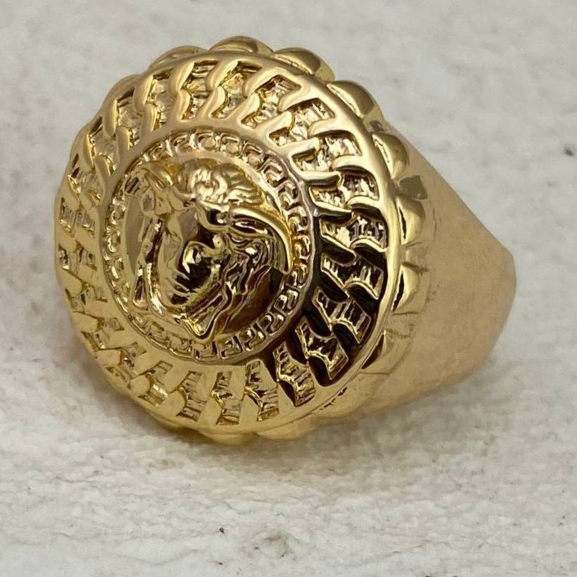 انگشتر استیل زنانه طرح ورساچه Versace فری سایز Free size تنوع طرح رنگ ثابت کد tj (پس کرایه)