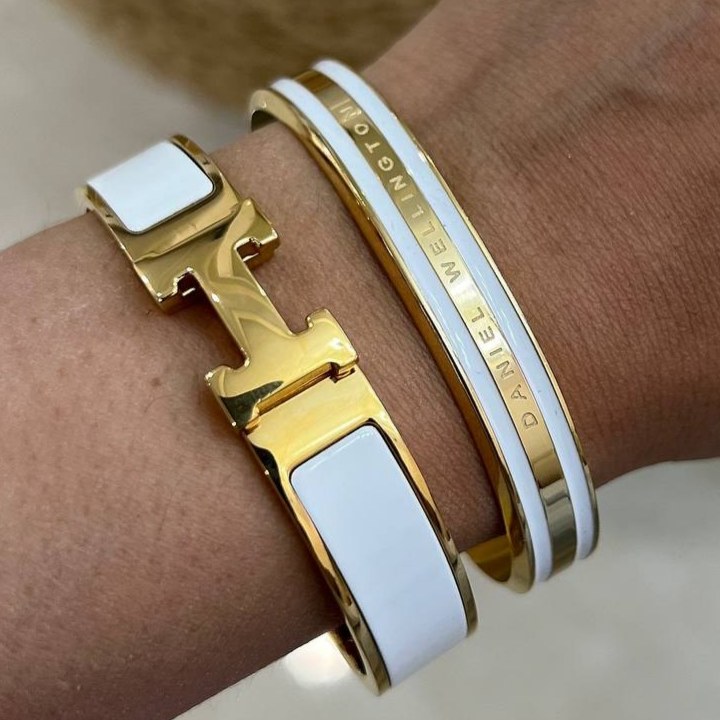 دستبند النگویی و بنگل استیل مردانه طرح هرمس Hermes و دنیل Daniel رنگ ثابت کد tj (پس کرایه)