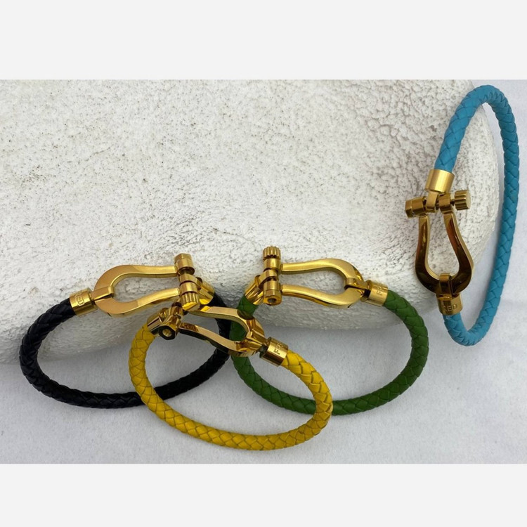 دستبند چرمی قفل استیل مردانه فرد FRED کیفیت چرم عالی تنوع رنگ رنگ ثابت کد tj (پس کرایه)
