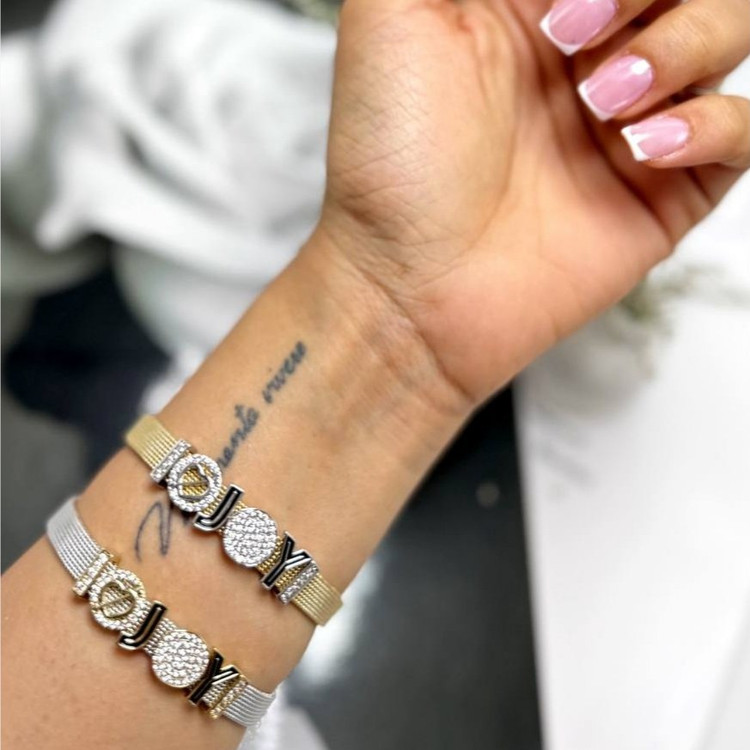 دستبند آبکاری نقره زنانه حصیری قفل مگنتی پاندورا طرح ماه و ستاره تنوع طرح رنگ ثابت کد sm (پس کرایه)