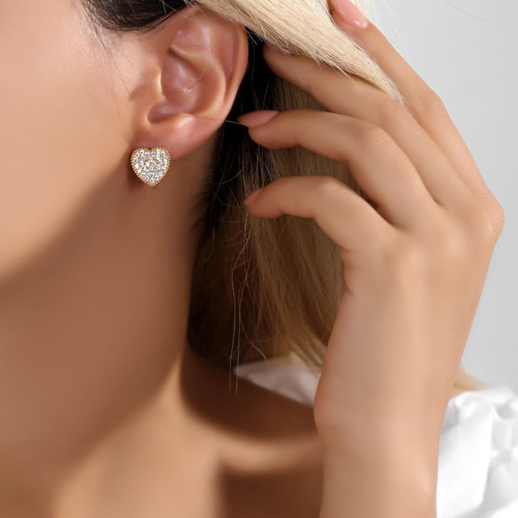 گوشواره طرح جواهری زنانه طرح حلقه ای پاپیون نگین تنوع طرح رنگ ثابت کد mp (پس کرایه)