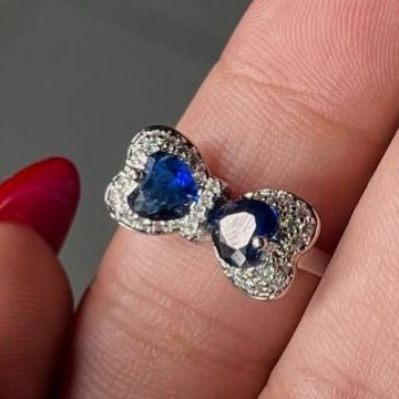 انگشتر طرح جواهری زنانه طرح پاپیون دور نگین رنگ ثابت کد tk