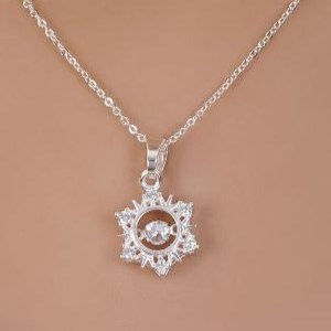 گردنبند و آویز پلاک آبکاری نقره طرح ستاره وسط نگین تنوع طرح رنگ ثابت کد mp